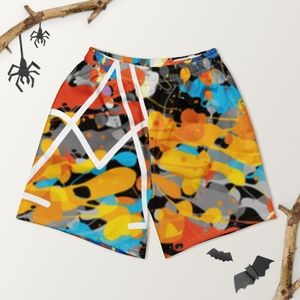 Aurielle Athletic Shorts Orange and Yellow Vibrant Design
